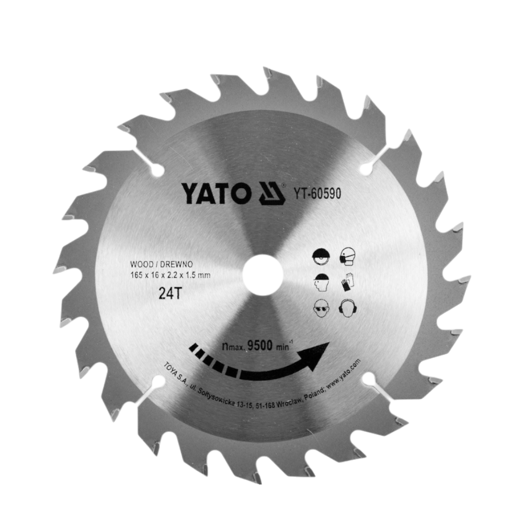 Kreissägeblatt Holzsäge 165x16x2,2x1,5mm 24T TCT Sägeblatt Scheibe 9500min1