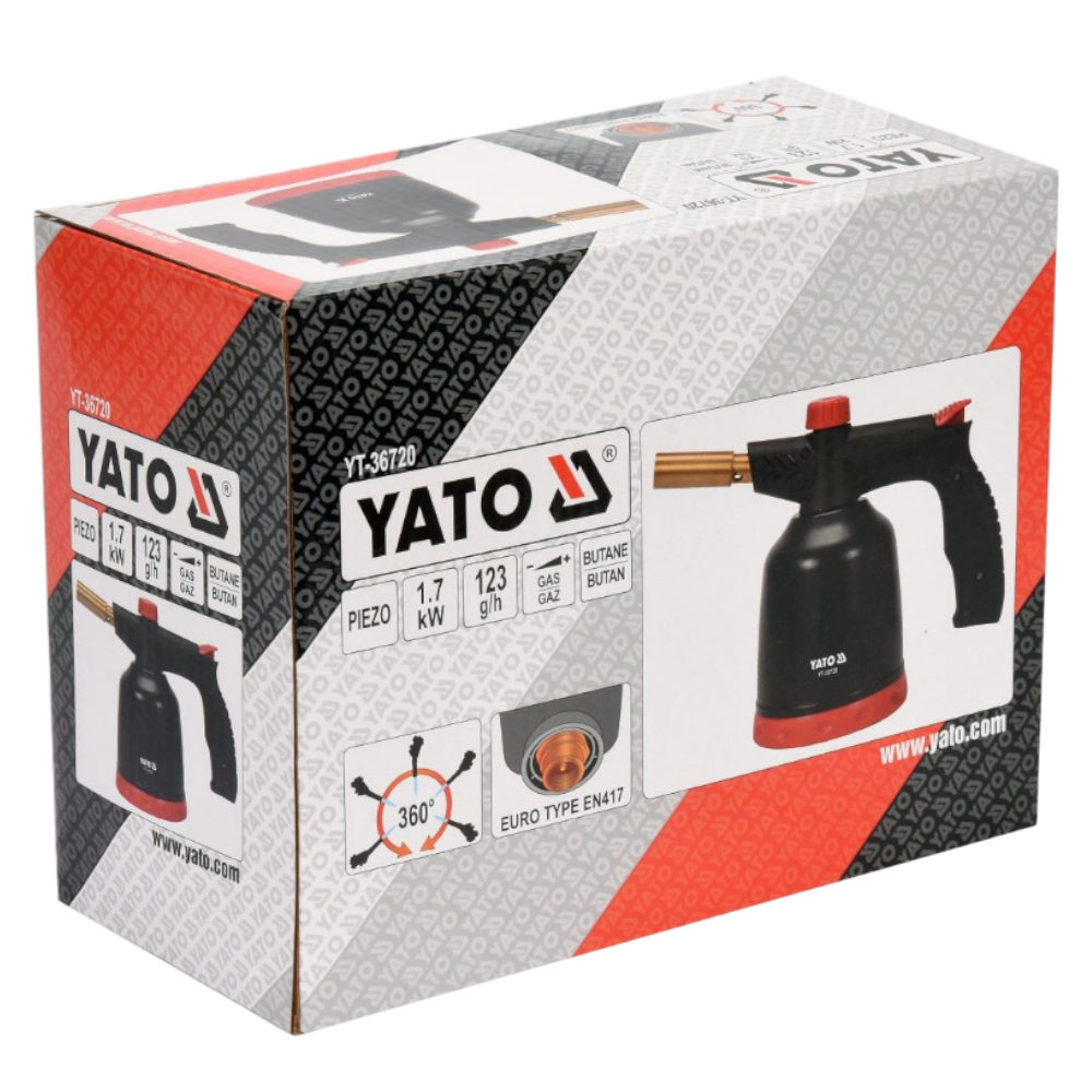 Lötlampe Gasbrenner 1.7 kW Bunsenbrenner Lötbrenner EN417 Piezozündung Butan