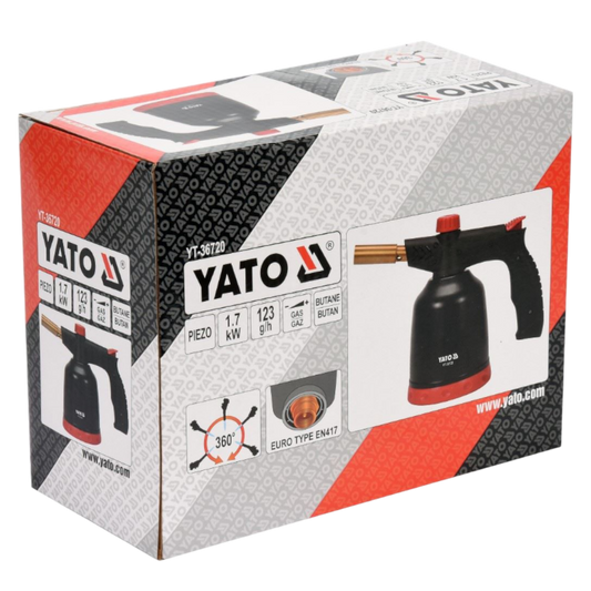 Lötlampe Gasbrenner 1.7 kW Bunsenbrenner Lötbrenner EN417 Piezozündung Butan