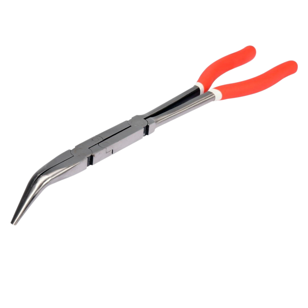 Spitzzange gebogen Verlängerungszange extra Lang 45° 330mm Flachrundzange Zange