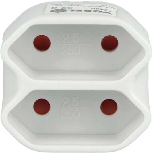 Steckdose Verteiler 2er Mehrfachsteckdose Eurostecker C Adapter 2-fach Leiste