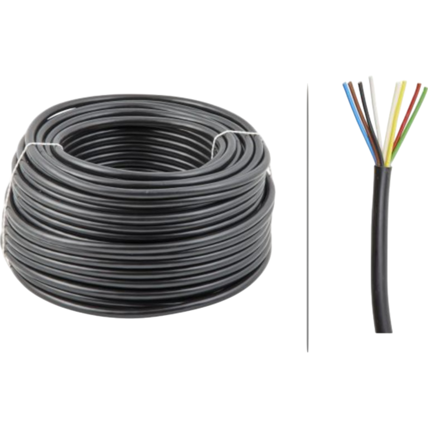 50m 7 Poliges Adriges Kabel 1,5mm² Anhänger Kfz PKW Transporter Trailer elektro