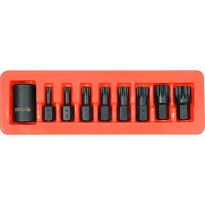 Vielzahn-Schlagschrauber-Nuss Satz 9tlg SPLINE CrMo M6 M8 M9 M10 M12 M14 M16 M18