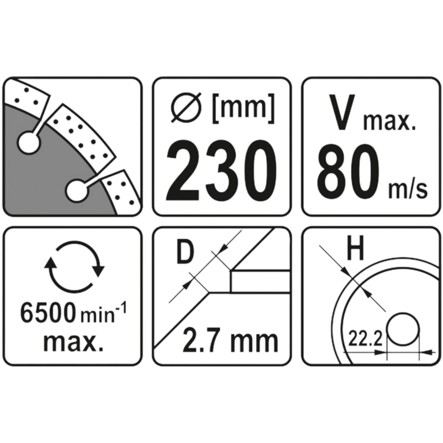 Diamant-Trennscheibe 230 x 22,2 Fliesen Beton Mauerwerk Stein für Trennschleifer