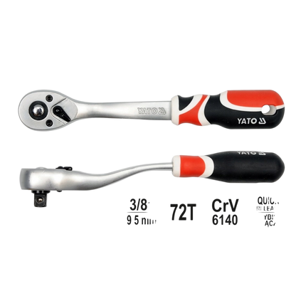 Umschaltknarre Ratschenschlüssel Knarre Ratsche 200mm gebogen  3/8" CrV 6140