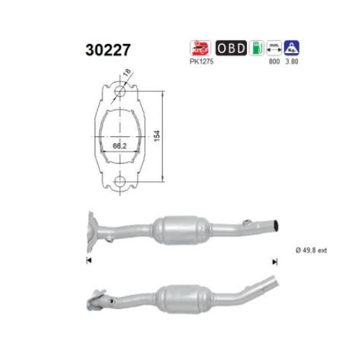 KAT Katalysator Auspuff für Renault Laguna 3 III Grandtour 2.0 16V 103KW 10/07-