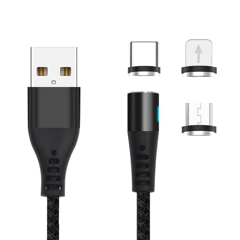 USB Adapter Kabel magnetisch wechselbar USB-C microUSB 8PIN für IPhone 1,0m 2A
