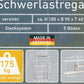 Schwerlast-Steck-Regal 5 Holzböden Fächer 175kg Werkstatt Keller Lager 180x90x40