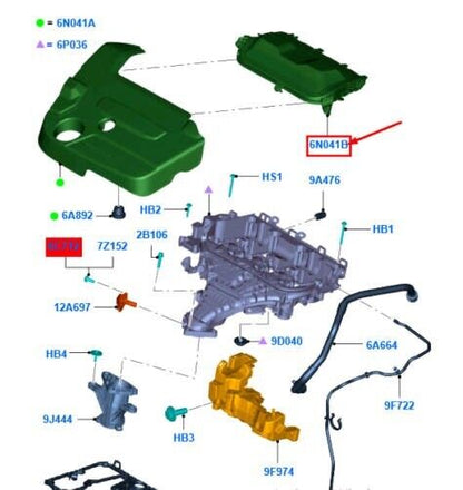 FORD 9682444080 Mondeo Focus Kuga Galaxy 2.0 TDCI Injektor Abdeckung Citroen Peugeot Fiat