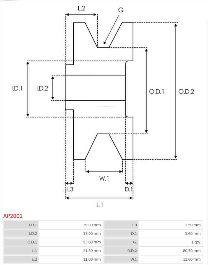 Riemenscheibe Generator für Opel Nissan HITACHI Stahl 80,5mm 17mm Keilriemen