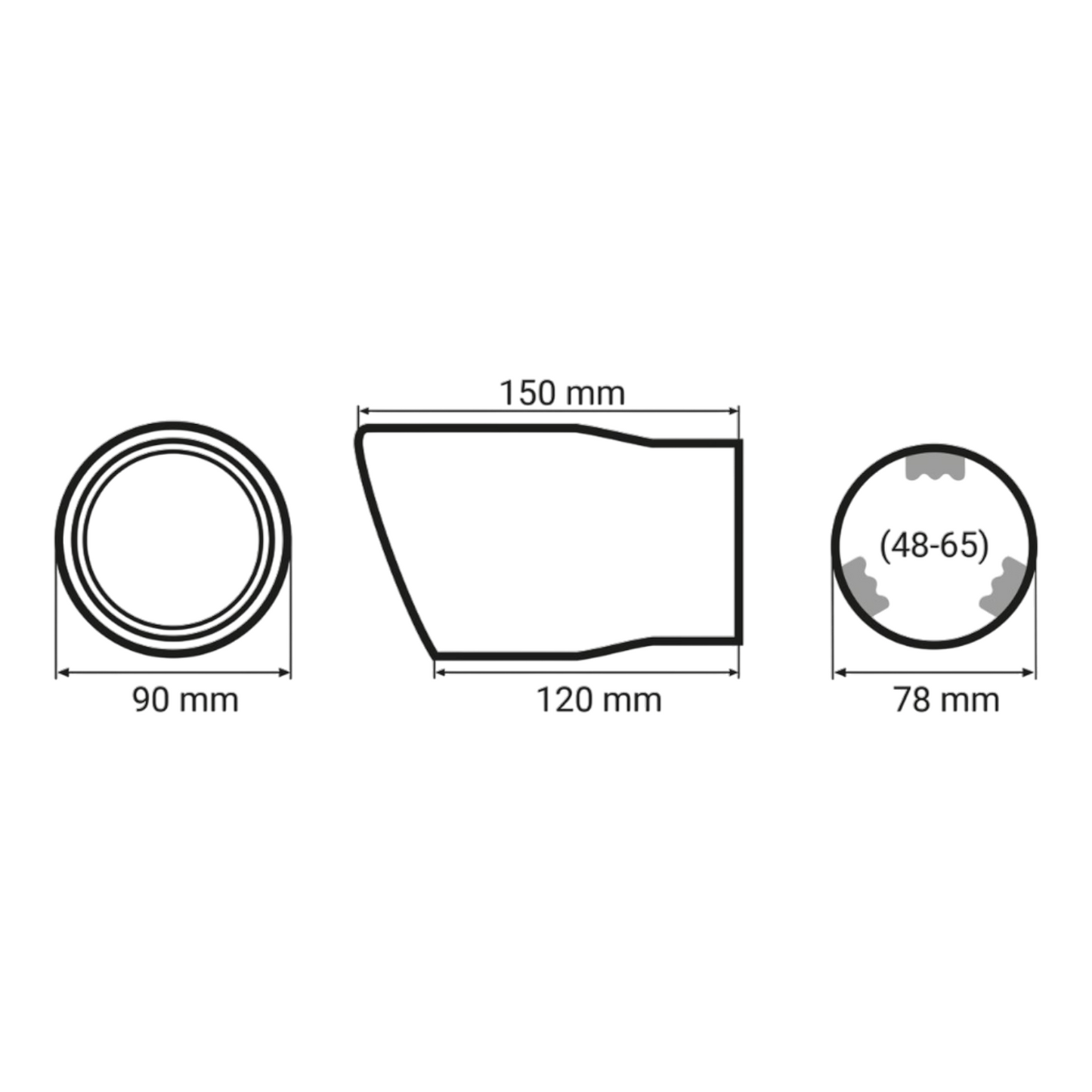 Auspuff Endrohrblende Auspuffblende Carbon Endstück Rund bis max 65 mm Universal