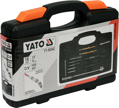 Yato YT-05342 abgerissene abgebrochene Glühkerzen Ausbauset Demontage Kit 16tlg