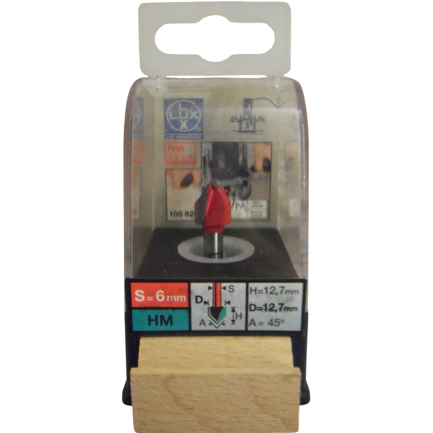 Lux Profi 105628 Fräser V-Nutfräser HM 12,7 x 12,7 x 6 mm 45°