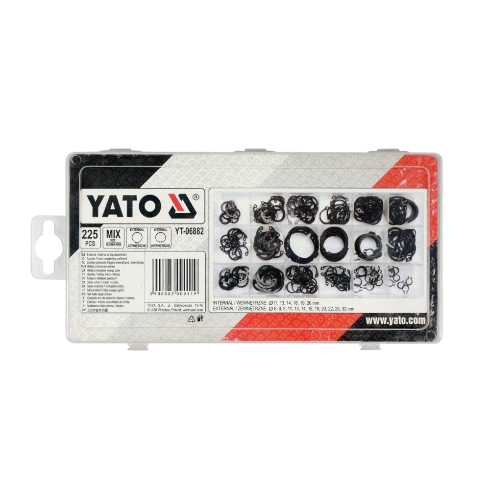 Seegerring Innen/Außen Sortiment 225 tlg. Sicherungsring Sprengring Seegeringe