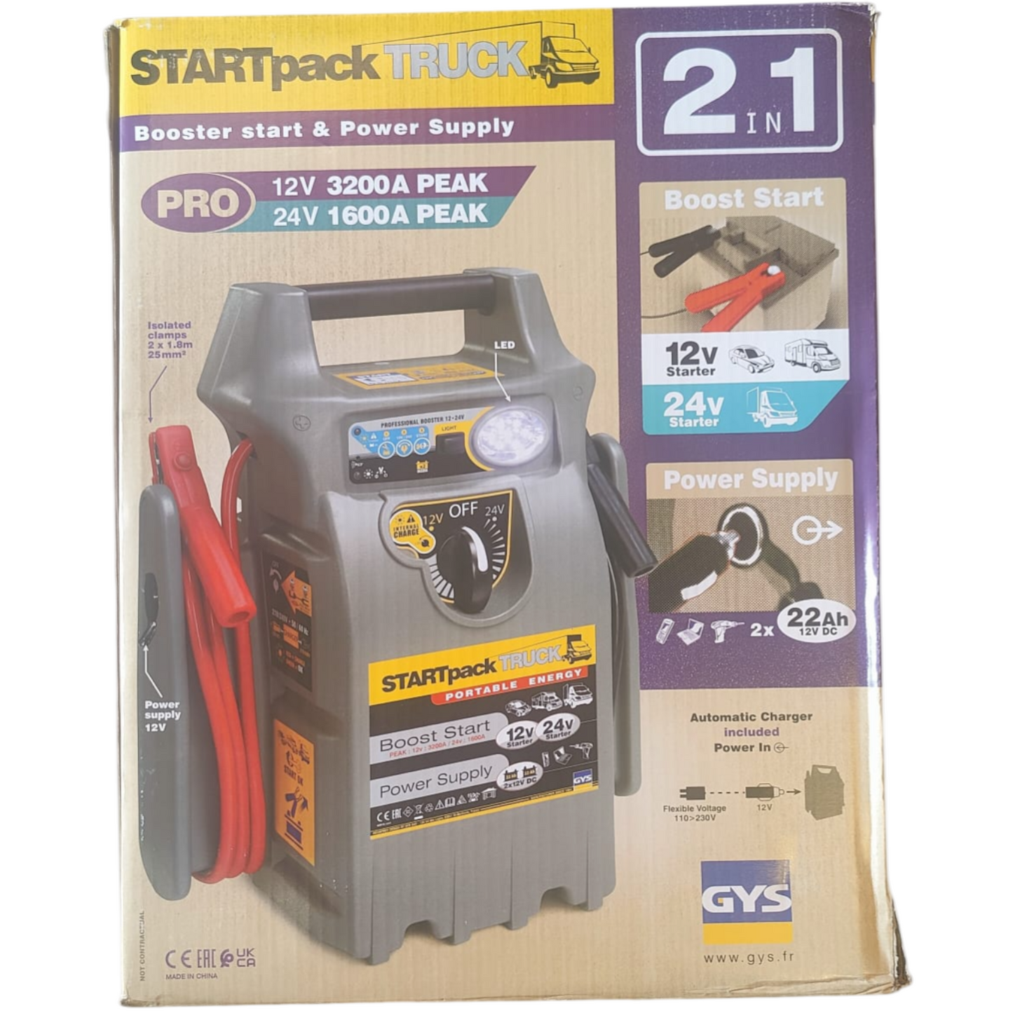 Start Booster Starthilfe Autostarter Starterkabel PKW 3200A 12V LKW 1600A 24V