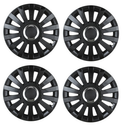 4x Leoplast Radkappen Set 13" zoll 4x Radzierblende Radblende Schwarz 14 Speichen