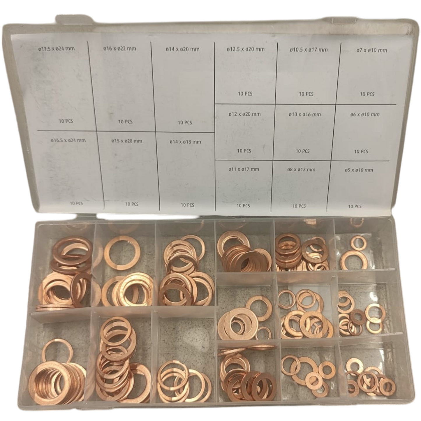 Sonic Kupfer Dichtung Set Sortiment Unterlegscheibe Dichtring Kupferringe 150tlg