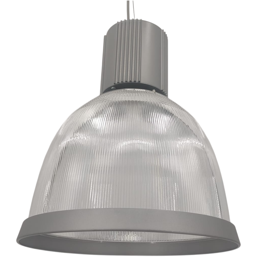 Pendelleuchte Ø 42cm Acrylglas-Schirm Silber Hängelampe Tresen Bar Industrie