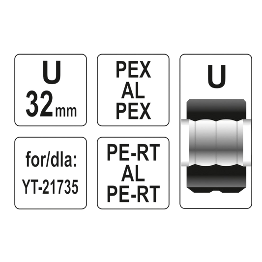Adapter Crimpzange 32mm Ersatzmatrize Rohrverbinder für U-Rohre Carbonstahl