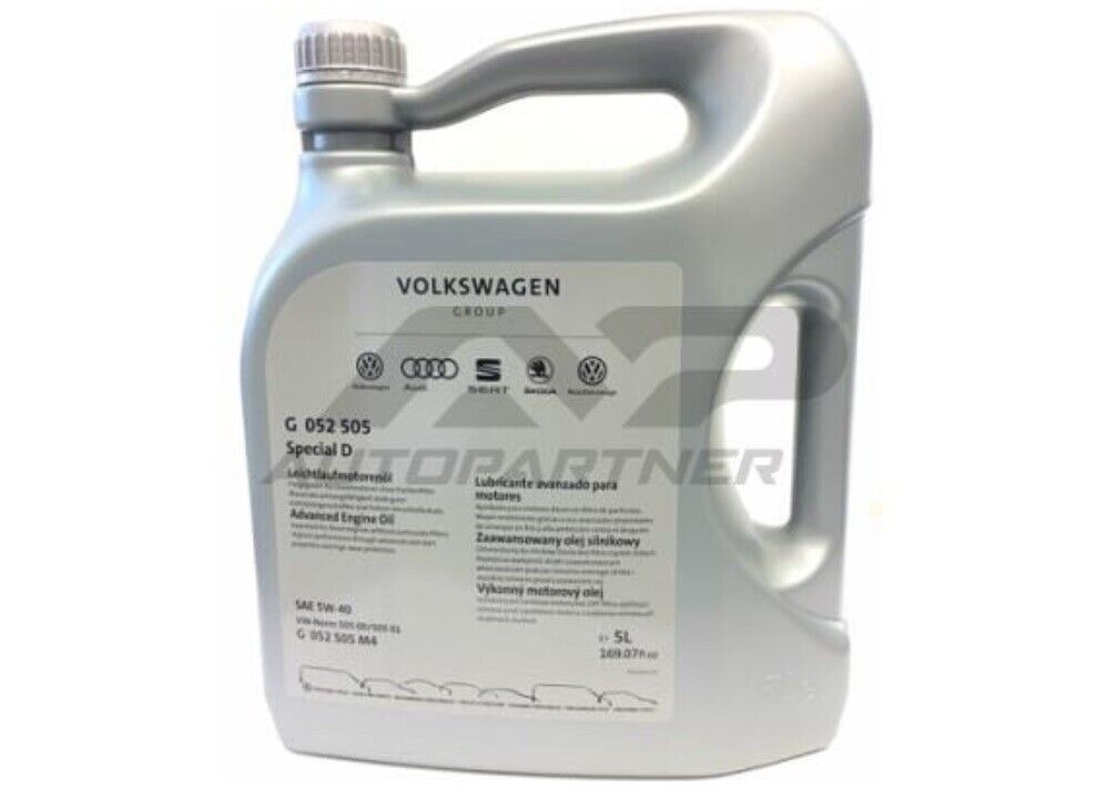 5L original VW 5W40 diesel engine oil G052505M4 Special D 505.00 / 505.01 Audi VAG