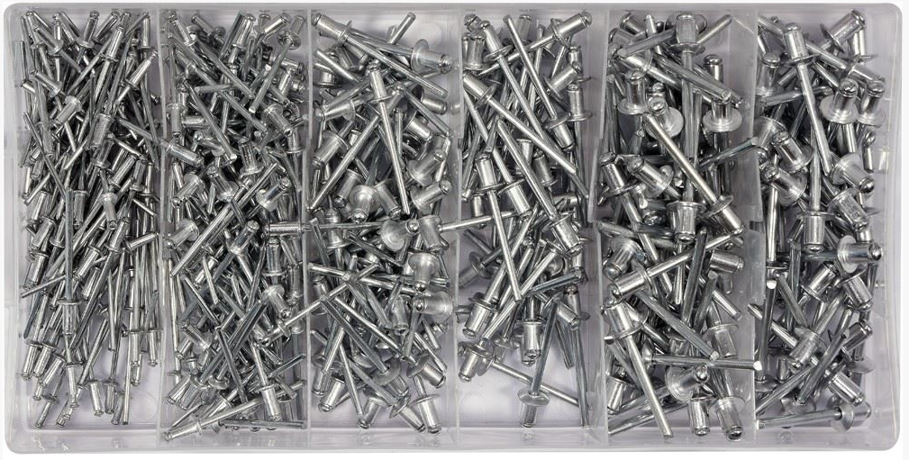 Blindnieten Popnieten Hebelnieten Flachkopf Aluminium Stahl 400 Stk 2,4 - 4,8