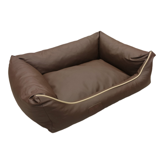 Hundebett Hundekorb Hundekissen Hundesofa Liegeplatz Kunstleder S Braun klein