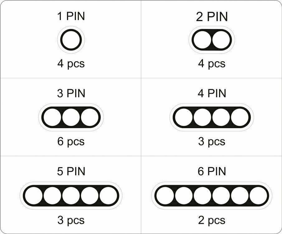 Yato YT-06869 Auto Steckverbindung Satz 1-6 Pol Stecker Dichtung Verbindungen