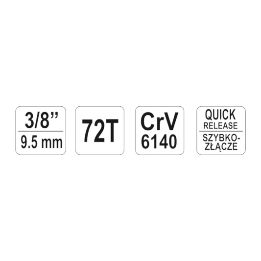 Umschaltknarre Ratschenschlüssel Knarre Ratsche 200mm gebogen  3/8" CrV 6140
