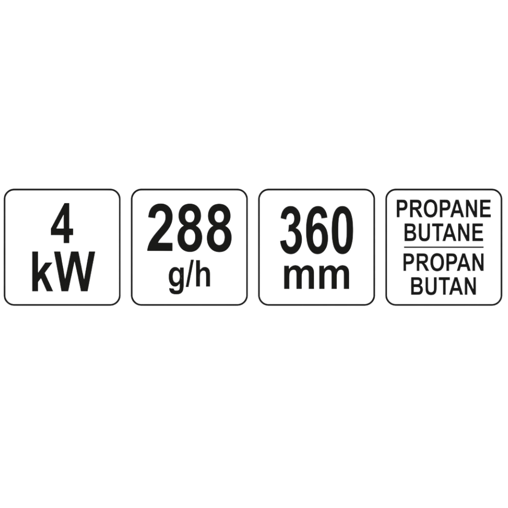 Gasbrenner 4kW 288 g/h 1300°C Lötgerät Gaslötgerät 360mm Abflammgerät Adapter