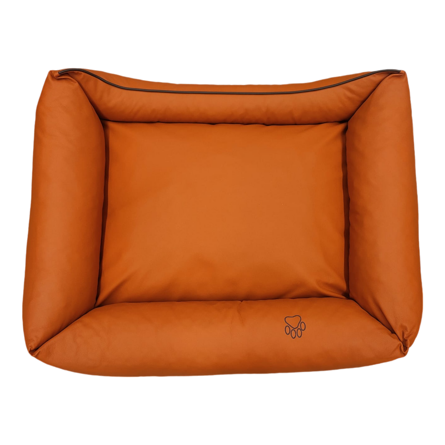 Hundebett Hundekorb Hundekissen Hundesofa Liegeplatz Kunstleder Gr. XL Orange