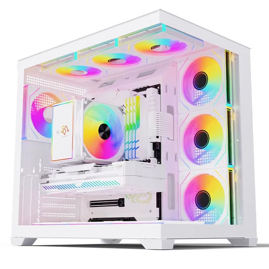 PC Gehäuse Computer Case Gaming ATX M-ATX Mini-ITX Weiss Midi Tower SNOWMAN