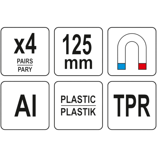 Schutzbacken Set 8tlg Schraubstock 125mm Alu magnetisch Gummi Kunststoff Kerben