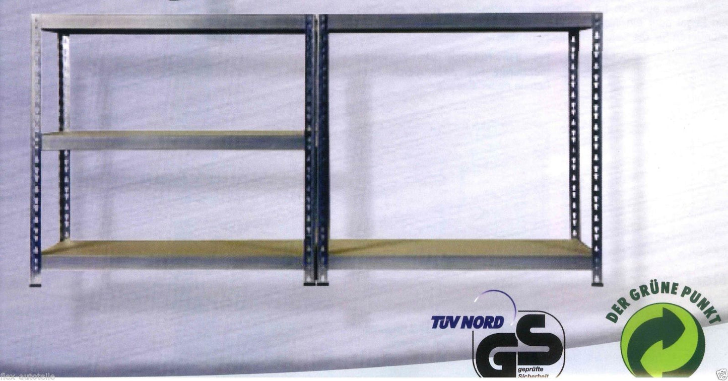Schwerlast-Steck-Regal 5 Holzböden Fächer 175kg Werkstatt Keller Lager 180x92x46