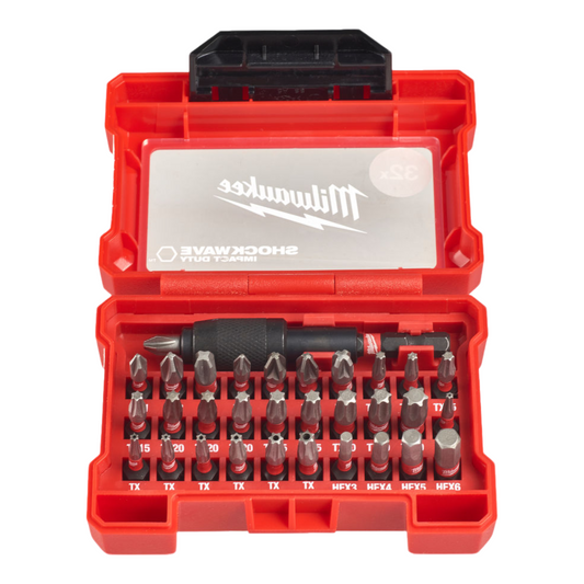 Milwaukee Shockwave Bit Satz Set 32tlg für Akkuschrauber Impact Torx Bithalter