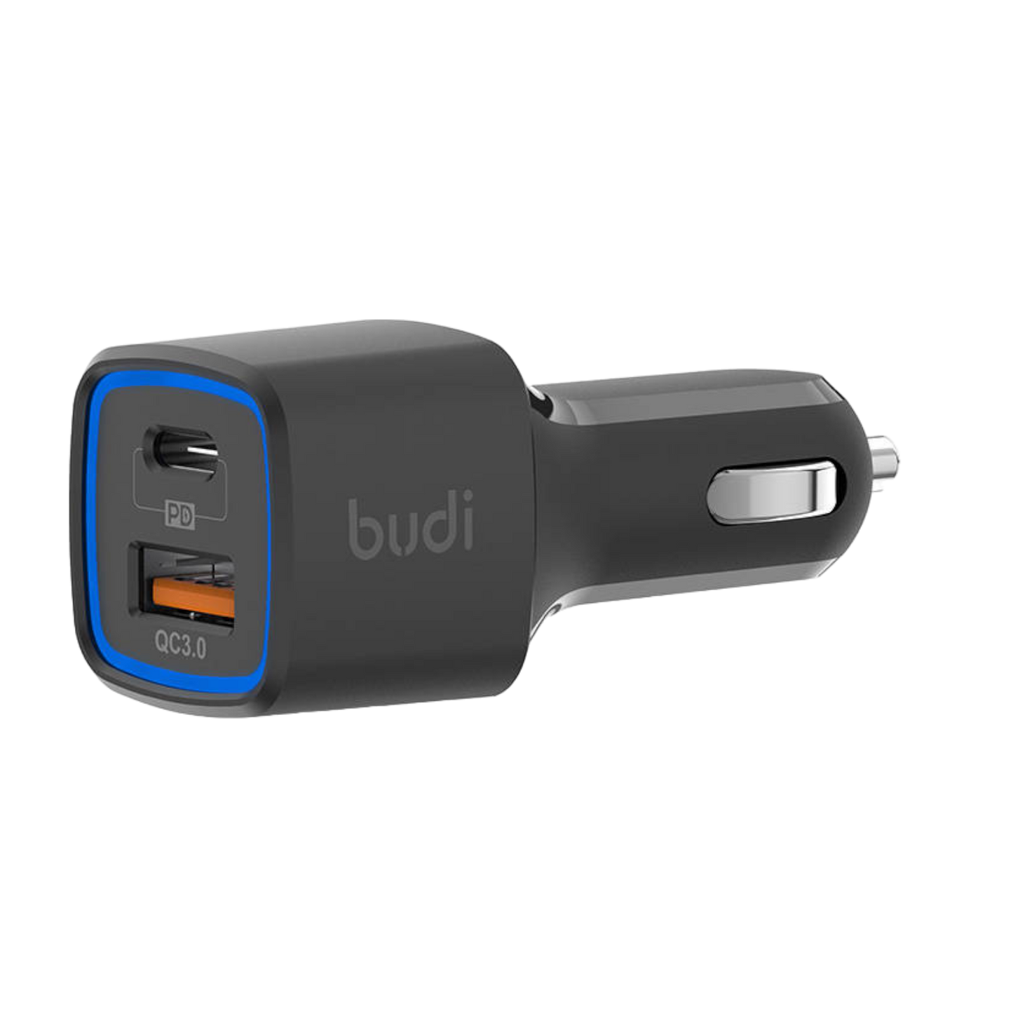 Autoladegerät Zigarette Budi LED USB+USB-C, 18W, PD+QC 3.0 Universell KFZ PKW