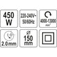 Exzenterschleifer 450W 4000-13000/min Schleifmaschine Schleifer Elektro Ø 150mm