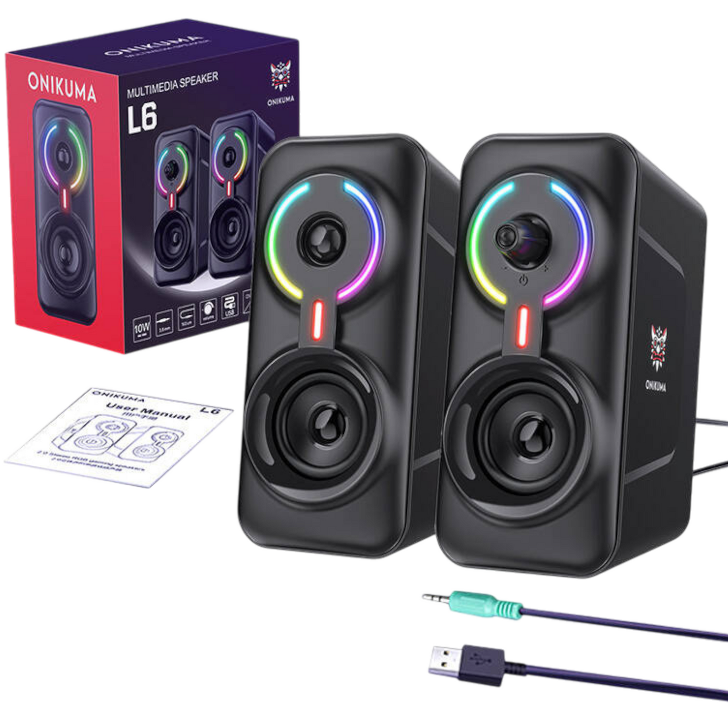 Gaming Lautsprecher 10W PC Musikbox Soundanlage USB Bluetooth 50Hz-16kHz RGB LED