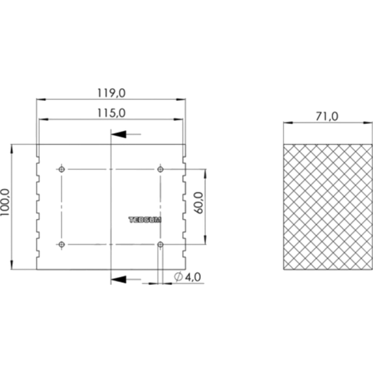 Gummi Klotz Auflage Block Hebebühne Auflagenteller Rangierwagenheber 71x119mm