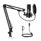 Mikrofon USB-C mit Mikrofonarm Für Laptop Computer Mac USB-A Kabel Schwarz