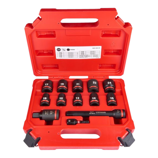 Milwaukee Schlagnuss Set Satz 13tlg 1/2" für Schlagschrauber Sechskant Stecknuss