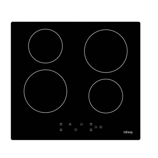 Induktionskochfeld Herdplatte Kochfeld Keramik 4 Zonen 9 Stufe 5400W 59cm x 52cm