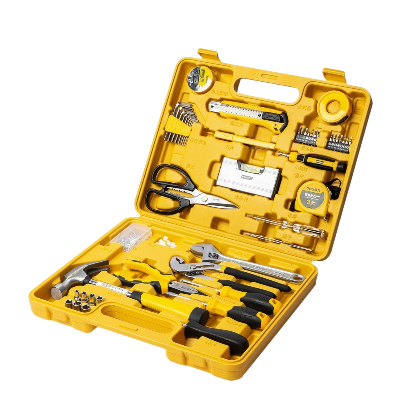 Werkzeugkoffer mit Werkzeug 48 Teile Set Werkzeugkiste Hammer Schraubenzieher