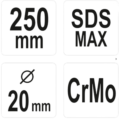 Erdnageleintreiber SDS-Max Hammereinsatz 20mm 250mm Tiefenerder Staberder CrMo
