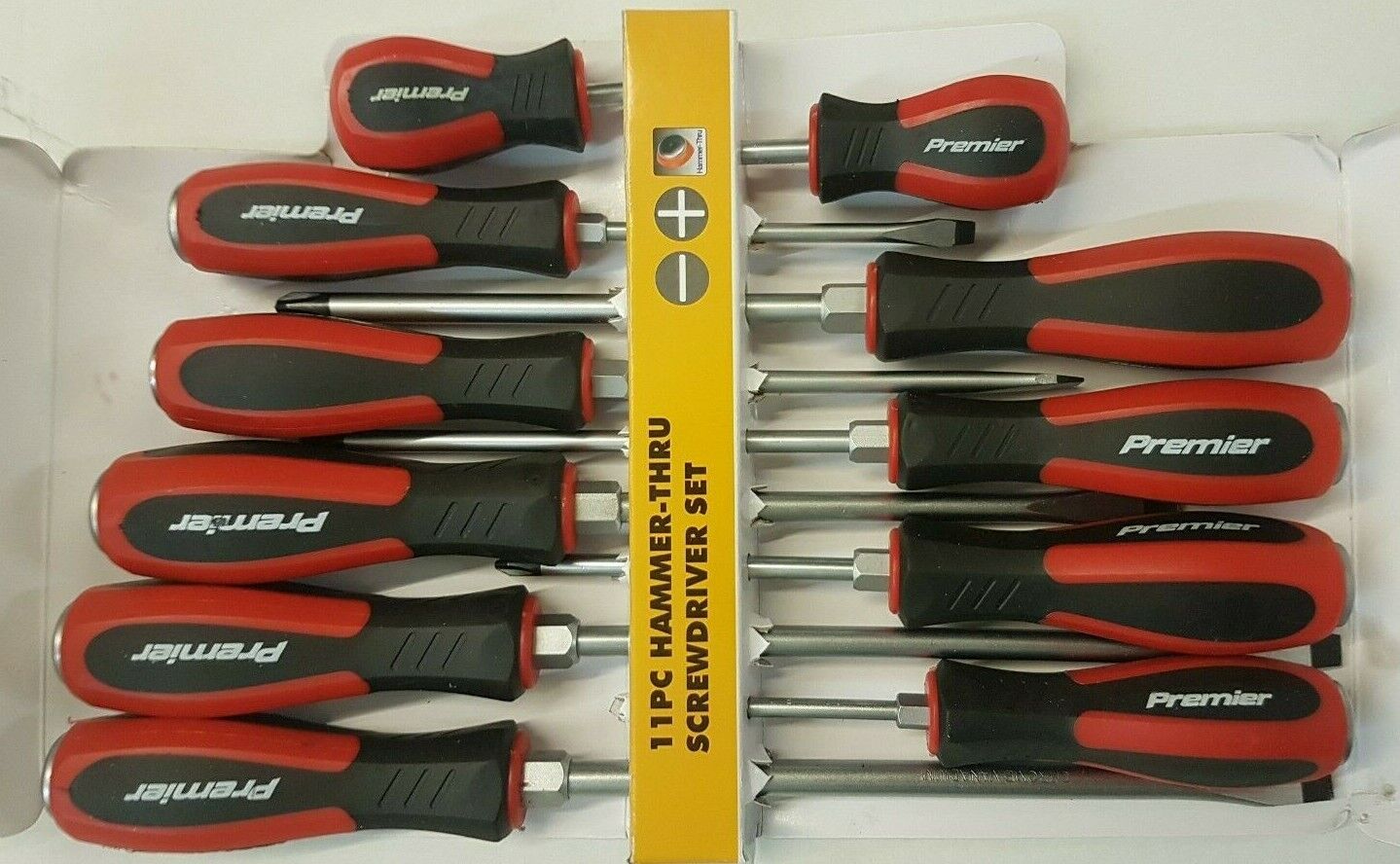 Sealey screwdriver set screwdriver slot cross 11 tlg hammer blow