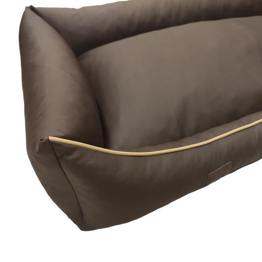 Hundebett Hundekorb Hundekissen Hundesofa Liegeplatz Kunstleder Korb XXL  Braun
