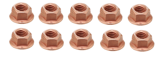 Elring 10 Kupfermuttern M8 x 1,25 Krümmer SW 12 Cu-Mutter Auspuff Selbstsichernd