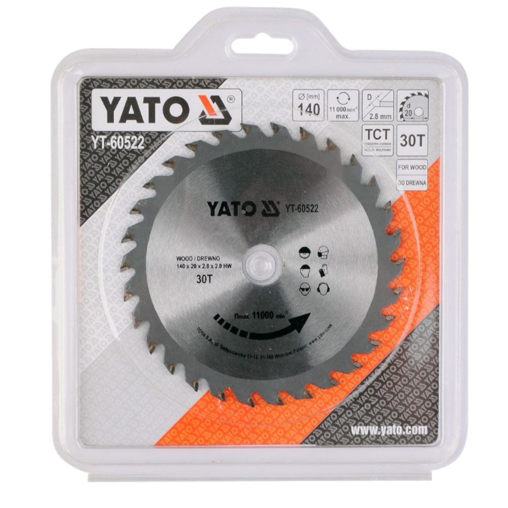 Kreissägeblatt Holzsäge 140x20x2,8x2mm 30T TCT Sägeblatt Scheibe 11000min1