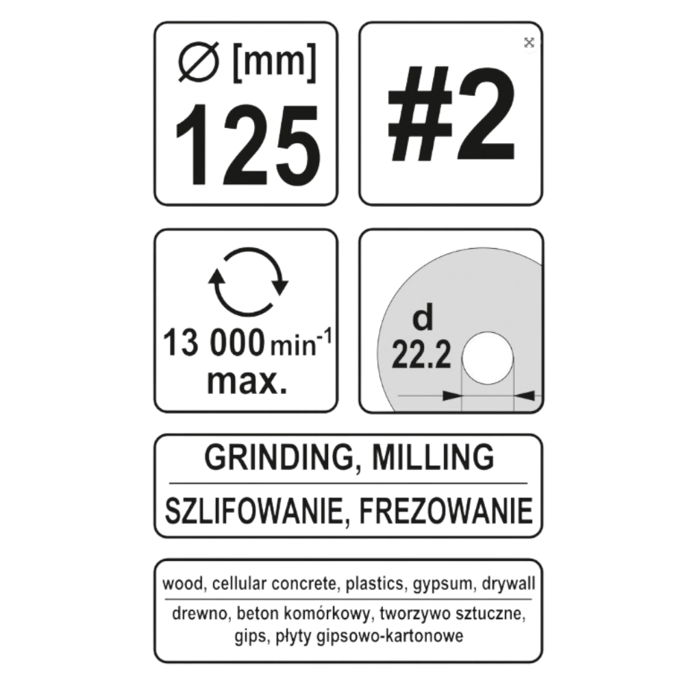 Schleifscheibe Holzraspel 125x22,2mm Raspelscheibe 13000min1 Universalraspel #2