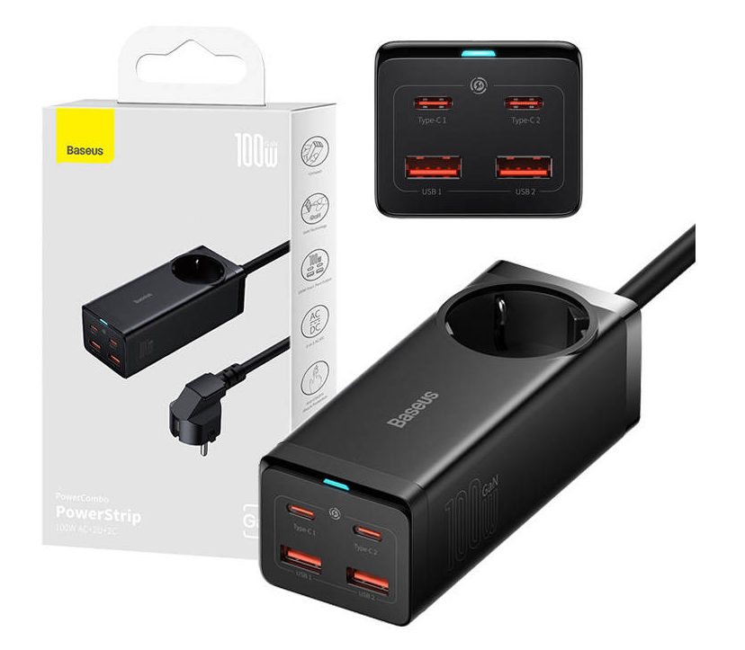 Baseus Ladegerät Steckdosenleiste Verteiler Wandladegerät USB USB-C Powerstrip