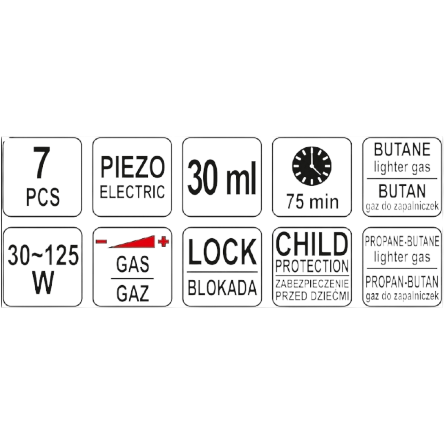 Gaslötkolben Set 450° Heißluftpistole 600° Gasbrenner 1300° 30-125W Butan Propan
